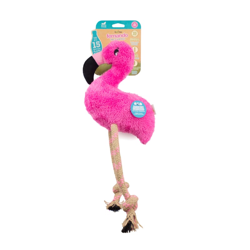 Beco Dual Material Soft Toy Flamingo for Dogs - Wagr - The Smart Petcare Platform