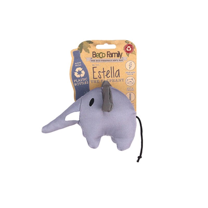 Beco Soft Estella The Elephant Toy with Squeeker for Dogs - Grey - Wagr - The Smart Petcare Platform