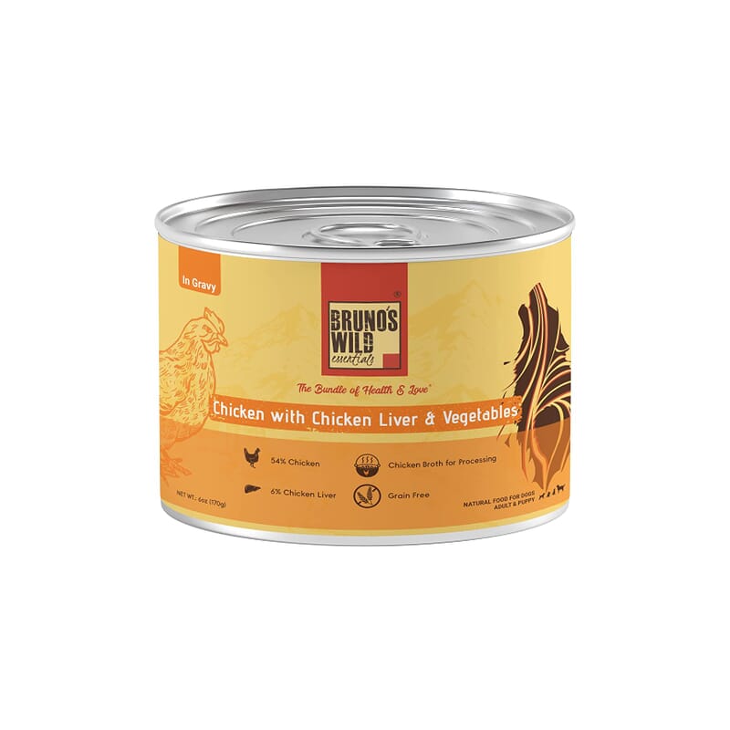 Bruno's Wild Essentials - Chicken with Chicken Liver and Vegetables Dog Wet Food - Wagr Petcare