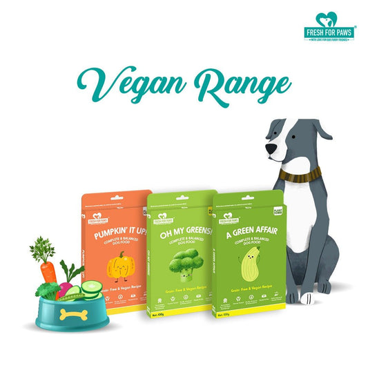 Fresh for Paws' Vegan Range Combo (300gm pack each of - Green Affair, Pumpkin, Oh My Greens) - Wagr Petcare