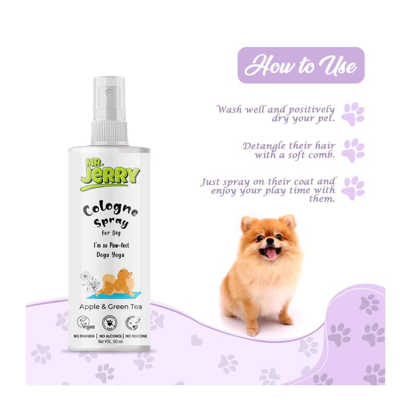 Mr . Jerry Apple & Green Tea Cologne Spray for Dogs, 60ml - Wagr Petcare