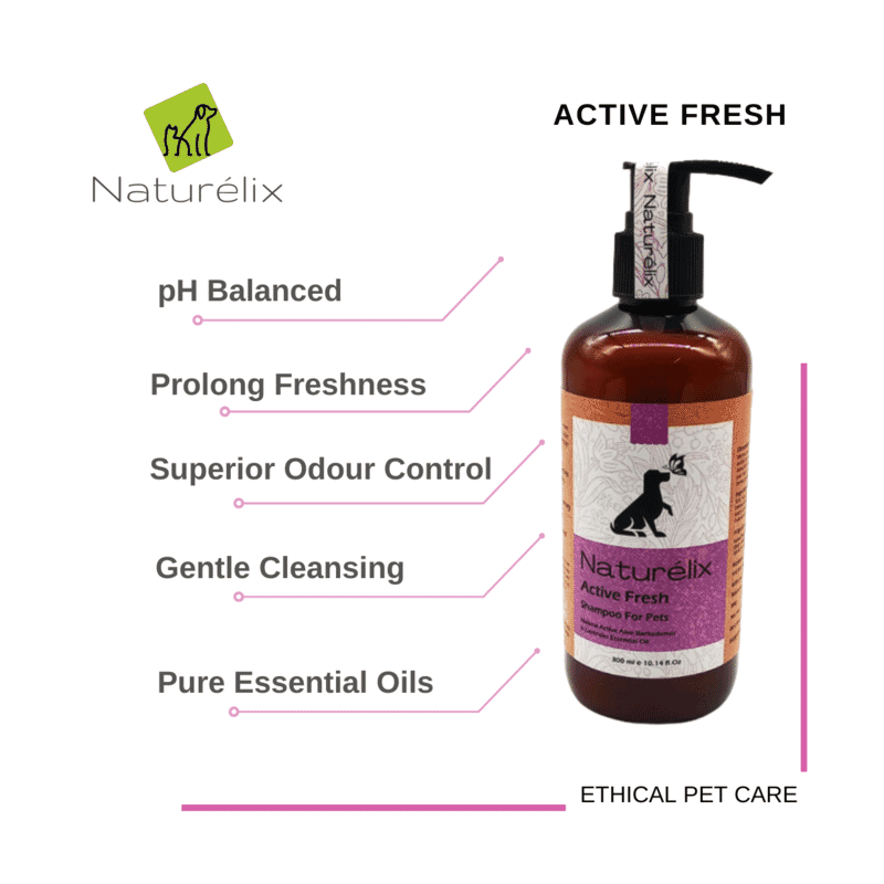 Naturelix Active Fresh Dog Shampoo-Odour Control Shampoo for Dogs, 300ml - Wagr - The Smart Petcare Platform