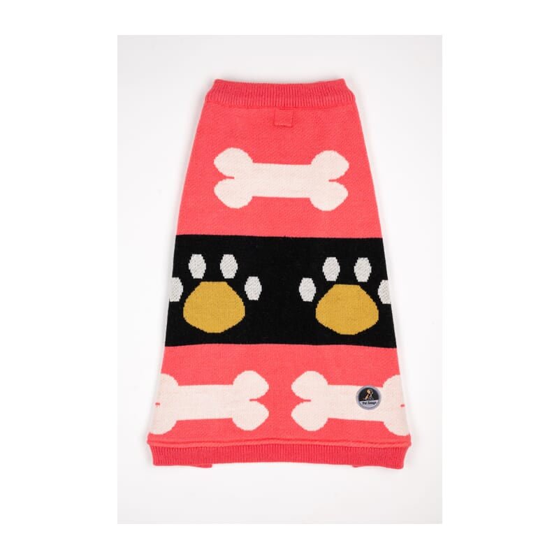 Petsnugs Bone and Paws Sweater Pink & Black - Wagr Petcare